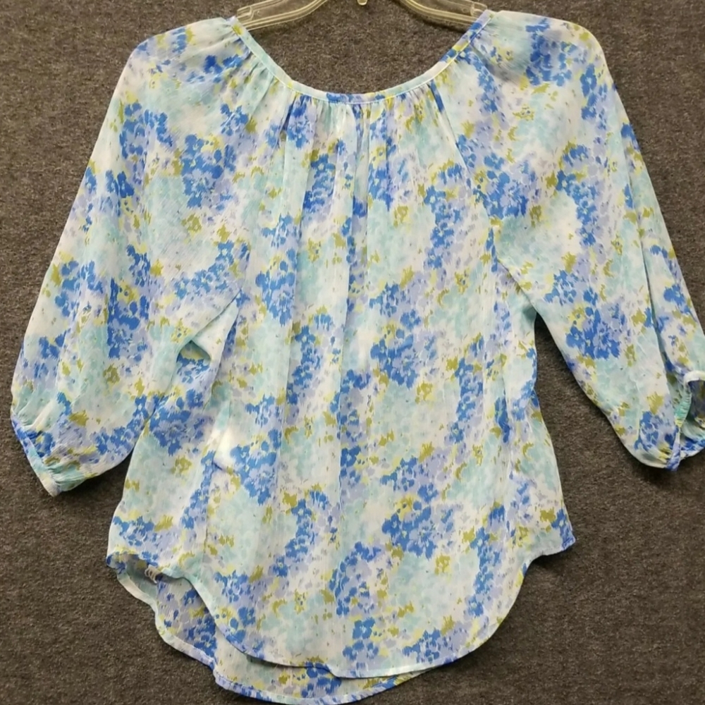 Abercrombie & Fitch Floral Blouse Top 3/4Sleeve Womens Size XS